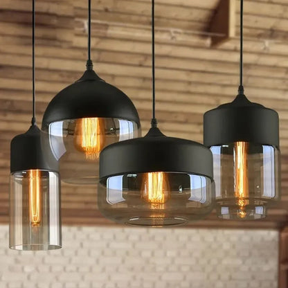 Cognac Glass Industrial Pendant Light