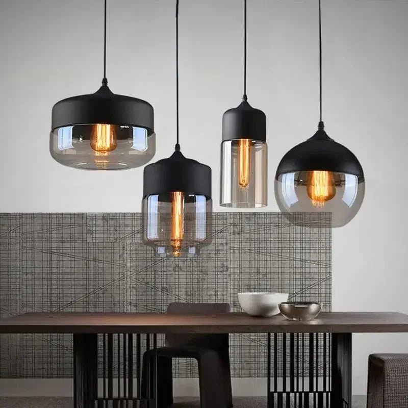 Cognac Glass Industrial Pendant Light