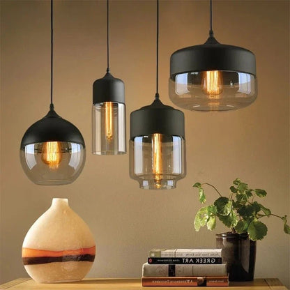 Cognac Glass Industrial Pendant Light